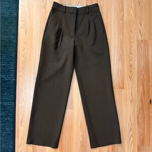 Aritzia The Effortless Dark Brown Dress Pants